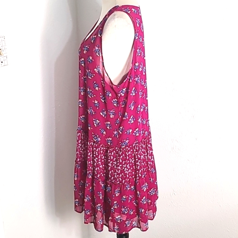 Arizona Jean Co. Sheer Pink Floral Sundress, Cami Dress Underneath, Size XL - Picture 7 of 10